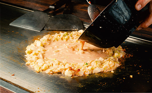 もんじゃ焼シーン